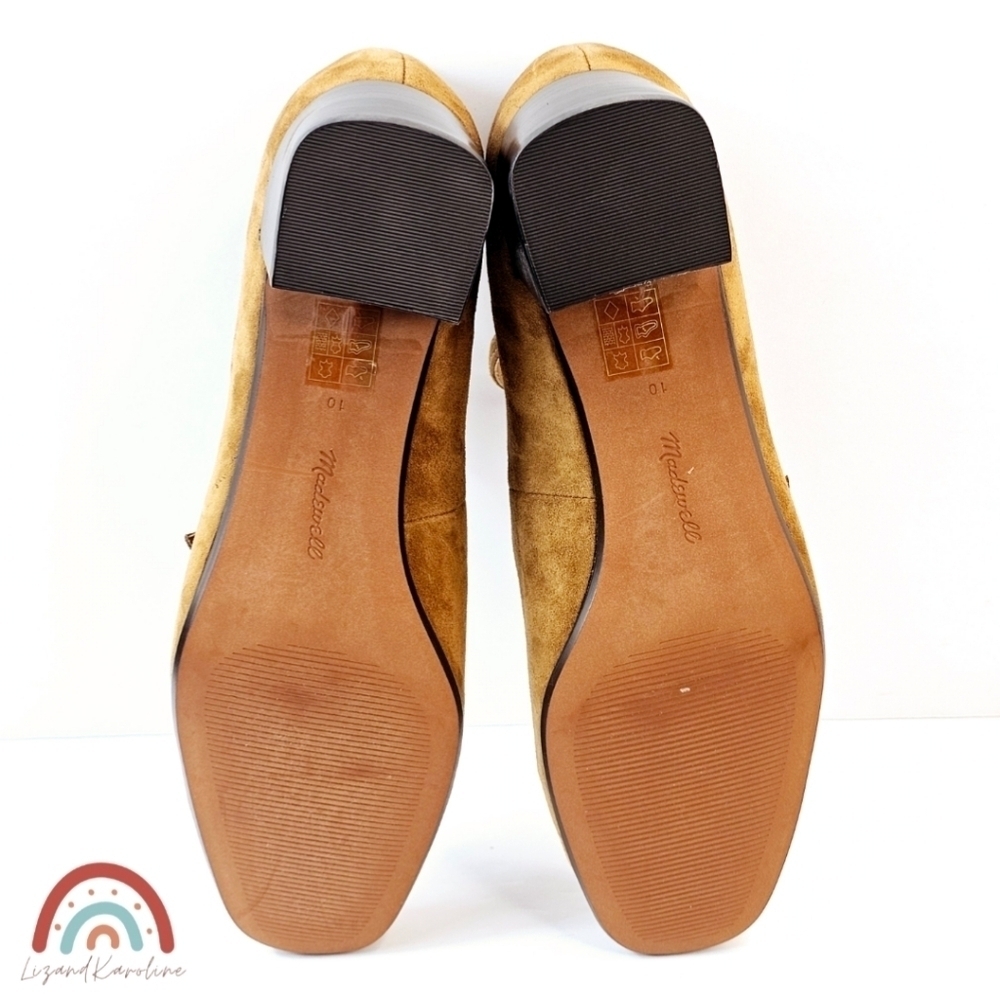 New! Madewell The Nettie Heeled Mary Jane in Glazed Walnut Leather Suede - Picture 15 of 16